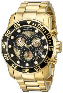Invicta Men's 19837SYB Pro Diver 18k Gold Ion-Plated Stainless Steel Watch