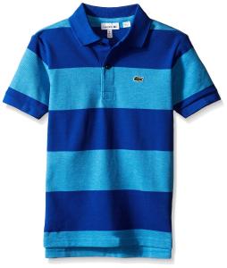 Lacoste Boys' Short Sleeve Bold Striped Pique Polo Shirt