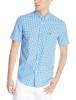 Lacoste Men's Short-Sleeve Poplin Gingham Button-Front Woven Shirt