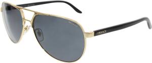 Versace Men 1134198002 Gold/Grey Sunglasses 60mm