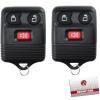 2 KeylessOption Replacement Keyless Entry Remote Control Key Fob Clicker Transmitter 3 Button - Black