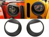 Sunluway® Black Bezels Front Light Headlight Angry Bird Style Trim Cover ABS For Jeep Wrangler Rubicon Sahara Jk 2007-2015