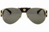 Versace VE2150Q - 100287 Gold/Black Aviator Sunglasses 62mm