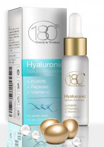 DEAL OF THE DAY - 180 Cosmetics Forte Hyaluronic Acid Serum with Peptides for Mature Skin Care - Best Anti Aging Cosmetics and Wrinkle Remover - Anti Oxidant Serum - Powerful Firming Serum - With Vitamin C - Moisturizes with Peptides - 0.5 oz / 15 ml. - B