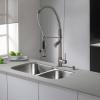 Kraus KPF-1602SS Single Handle Pull Down Kitchen Faucet Commercial Style Pre-rinse in Stainless Steel