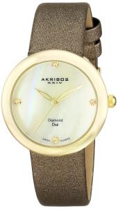 Akribos XXIV Women's AK687YG Impeccable Gold-Tone Watch with Diamond Markers