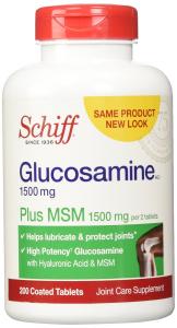 Schiff Glucosamine 1,500 mg plus MSM 1,500 mg Now Just 2 Tablets Per Day 200 Coated Tablets