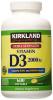 Kirkland Signature Extra Strength Vitamin D3 2000 I.U. 600 Softgels,  Bottle