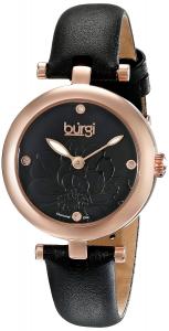 Burgi Women's BUR128BKR Analog Display Japanese Quartz Black Watch