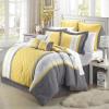 Chic Home 8-Piece Embroidery Comforter Set, Queen, Livingston Yellow