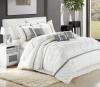 Chic Home Vermont 8-Piece Comforter Set, White/Silver, King