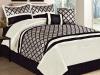 Jeanette 6-Piece Cream Silver & Black Flocking Print Comforter Set OVERSTOCK SALE (Queen)