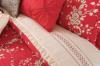 Maggie - Mulan Luxury Comforter, Sham and Pillow Set, 4 Piece, Queen-sized, Microfiber, Red (Queen)