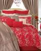 Maggie - Mulan Luxury Comforter, Sham and Pillow Set, 4 Piece, Queen-sized, Microfiber, Red (Queen)