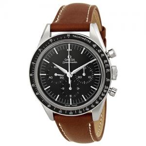 Omega Speedmaster Moonwatch Black Dial Brown Leather Mens Watch 31132403001001