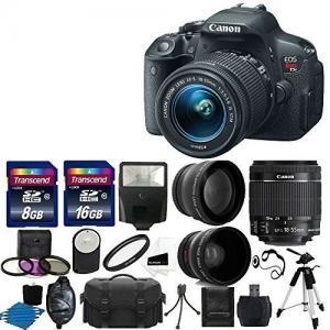 Canon EOS Rebel T5i 18.0 MP CMOS Digital Camera Digital SLR Camera Bundle with Lens, Carrying Bag and Accessory Kit (20 Items)