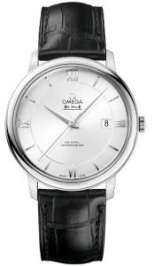 Omega De Ville Prestige Silver Dial Black Leather Mens Watch 424.13.40.20.02.001