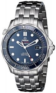 Omega Men's O21230412003001 Seamaster Analog Display Automatic Self-Wind Silver-Tone Watch