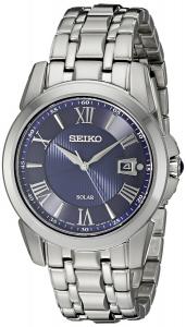 Seiko Men's SNE395 LGS Solar Analog Display Japanese Quartz Silver Watch