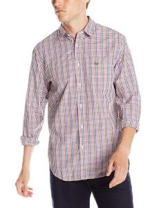 Lacoste Men's Long-Sleeve Poplin Check Shirt
