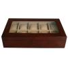 Watch Box for 10 Watches Cherry Matte Finish XL Extra Large Compartments Soft Cushions Clearance Window
