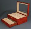 Kendal Top Quality Wooden Burlwood Matte Finish Watch Case Display Box With a Drawer WC10+3YL
