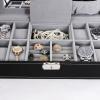 Songmics Black Leather Jewelry Box Watch Organizer Storage Case with Lock & Mirror UJWB41B