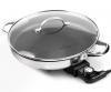 Electric Skillet By Culina® 18/10 Stainless Steel, Nonstick Interior, with Glass Lid, 12-inch Round, Ptfe/pfoa-free, Dishwasher-safe
