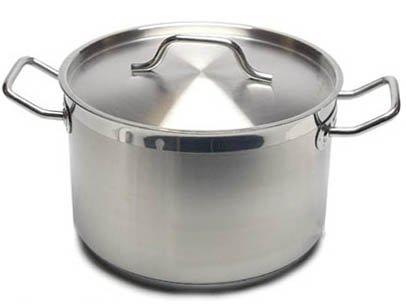 1 X New Professional Commercial Grade 8 QT (Quart) Heavy-Gauge Stainless Steel Stock Pot, 3-Ply Clad Base, Induction Ready, With Lid Cover NSF Certified Item