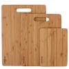 Freshware 3-Piece Premium Bamboo Wood Cutting Board Set for Meat & Veggie Prep, Serving Bread, Crackers, Cheese, and Cocktail Bar Board, BC-200PK