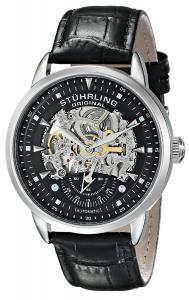 Stuhrling Original Men's 133.33151  Executive Automatic Skeleton Black Genuine Leather Strap Watch