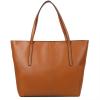 Yahoho Women's Large Capacity Genuine Leather Work Tote Zipper Closure Shoulder Bag