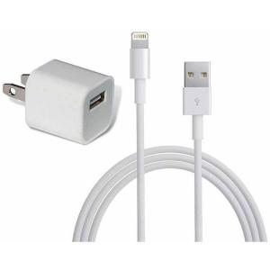 Apple 5W USB Wall Charger Power Adapter with 1m Lightning Cable for iPhone 5/5c/5s/6/6 Plus