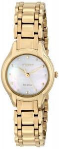 Citizen Eco-Drive Women's EM0282-56D Silhouette Analog Display Gold Watch