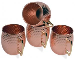 Bộ cốc Kangaroo 100% Copper Moscow Mule Mug; Copper Mug- Hammered, Stainless Steel Interior, Brass Handle