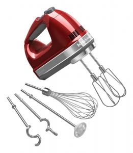 Máy đánh trứng KitchenAid KHM926CA 9-Speed Digital Hand Mixer with Turbo Beater II Accessories and Pro Whisk - Candy Apple Red