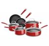 Bộ xoong chảo KitchenAid KCAS10ER Aluminum Nonstick 10-Piece Set Cookware - Empire Red