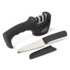SharpChef Knife Sharpener & Kitchen Knife. Diamond/Tungsten/Ceramic for Professional Results. Black