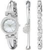 Bộ đồng hồ lắc tay Anne Klein Women's AK/1869SVST Swarovski Crystal-Accented Silver-Tone Bangle Watch and Bracelet Set