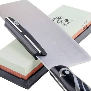Dụng cụ mài dao Sharpen-Up Premium Two Sided Sharpening Stone With Black Silica Base - Free Sharpening Stabilizer Knife Angle Guide - Two Sided #1000 & #3000 Corundum Global Whetstone - Lifetime Guarantee