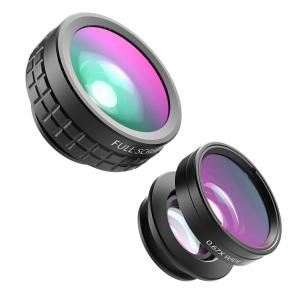 AUKEY 3 in 1 Clip-on Cell Phone Camera Lens Kit, 180 Degree Fisheye Lens + Wide Angle Lens+ 10 X Macro Lens for iPhone, Samsung, Android Smartphones