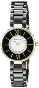 Anne Klein Women's AK/2178BKGB Swarovski Crystal Accented Gold-Tone and Black Ceramic Bracelet Watch
