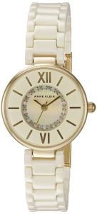 Đồng hồ Anne Klein Women's AK/2178IVIV Swarovski Crystal Accented Gold-Tone and Ivory Ceramic Bracelet Watch