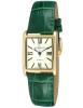 Đồng hồ Peugeot Women's 14K Gold Plated Tank Roman Numeral Green Leather Band Watch 3036GR