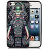 Ốp lưng iPhone 5S Case,iPhone 5S Black Case, Dsigo TPU Full Cover Protective Case for New Apple iPhone 5S - Retro Vintage Aztec totem elephant