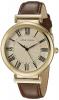 Đồng hồ Anne Klein Women's AK/2136CRBN Gold-Tone and Brown Leather Strap Watch