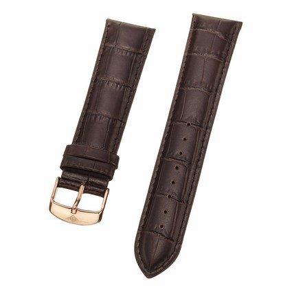 Quai đồng hồ Mens 22mm brown leather strap with rose tone buckle st.747.04