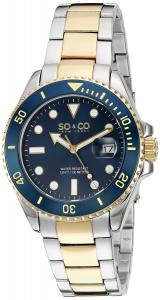 Đồng hồ SO&CO New York Specialty 23K Gold Plated Two-Tone Mens Stainless Steel Professional Diver Watch