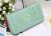 Ví nữ Big Mango High Quality Multipurpose Floral Cut Outs Cell Phone PU Leather Wallet / Clutch Purse for Apple iPhone 5 5c 5s iPhone 4 4s Samsung Galaxy S3 S4 with Multiple Card Holders & Separated Compartments & Zipper Design - Mint Green