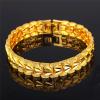 Vòng tay nam Fashion 18K Gold Plated Men's Link Bracelet Carving Wistband, 17mm, 8 Inch
